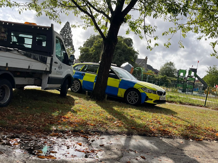 Police remain at the scene of the incident